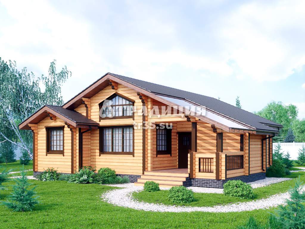 Проект дома из клееного бруса 123 м2 - ТРАДИЦИЯ